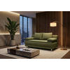 SCHLAFSOFA  mit Schlafen auf Sitzhöhe Webstoff Olivgrün  - Chromfarben/Schwarz, Design, Kunststoff/Textil (200/92/90cm) - P & B