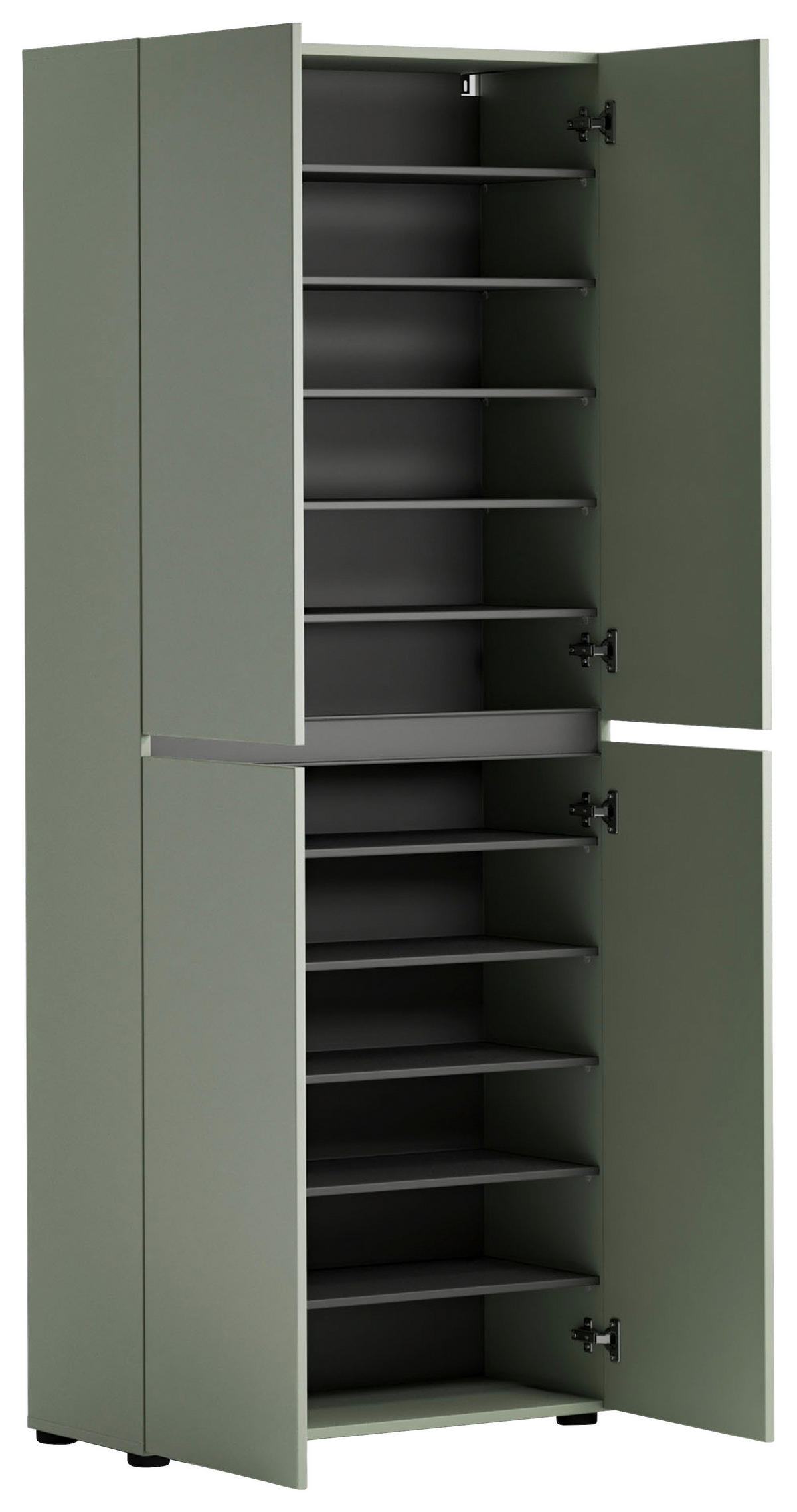 SKRINKA NA TOPÁNKY, zelená, 80/200/34 cm - čierna/zelená, Design, kompozitné drevo/plast (80/200/34cm) - home24