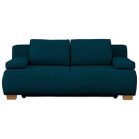 BOXSPRINGSOFA in Webstoff Petrol  - Petrol/Naturfarben, Modern, Holz/Textil (205/93/108cm) - Venda