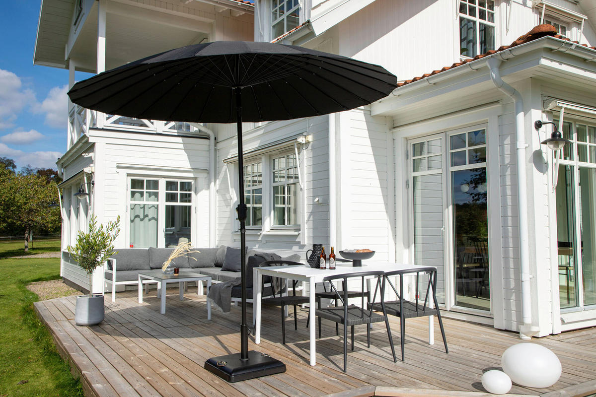 PARASOLL   - svart/naturfärgad, Modern, metall/textil (270/250cm) - Gardenson