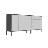 SIDEBOARD  in 184,5/86/33 cm  - Anthrazit/Weiß, MODERN, Holzwerkstoff (184,5/86/33cm) - MID.YOU