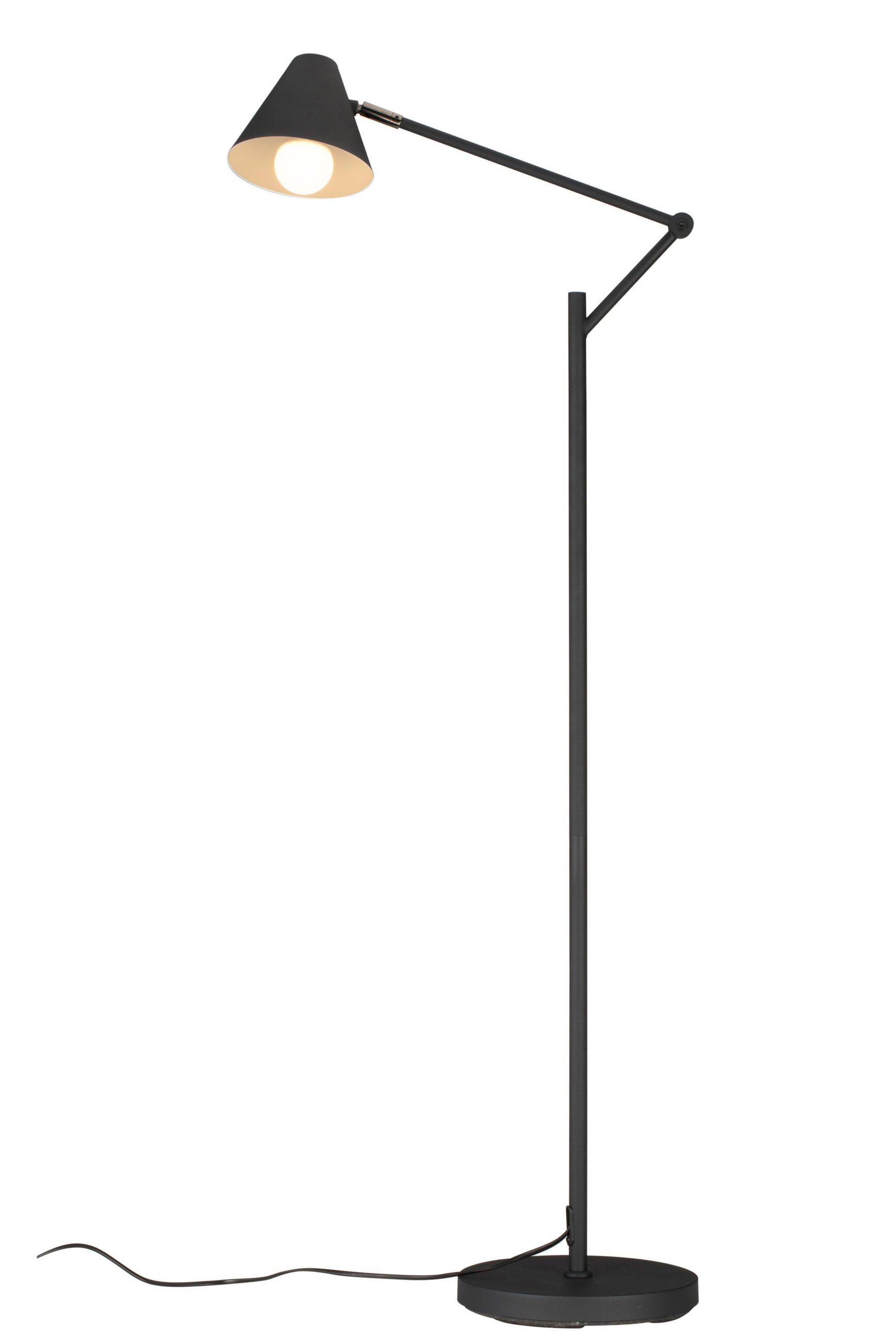 STOJACIA LAMPA, 50/25/130-158 cm - čierna, Konventionell, kov (50/25/130-158cm) - Novel