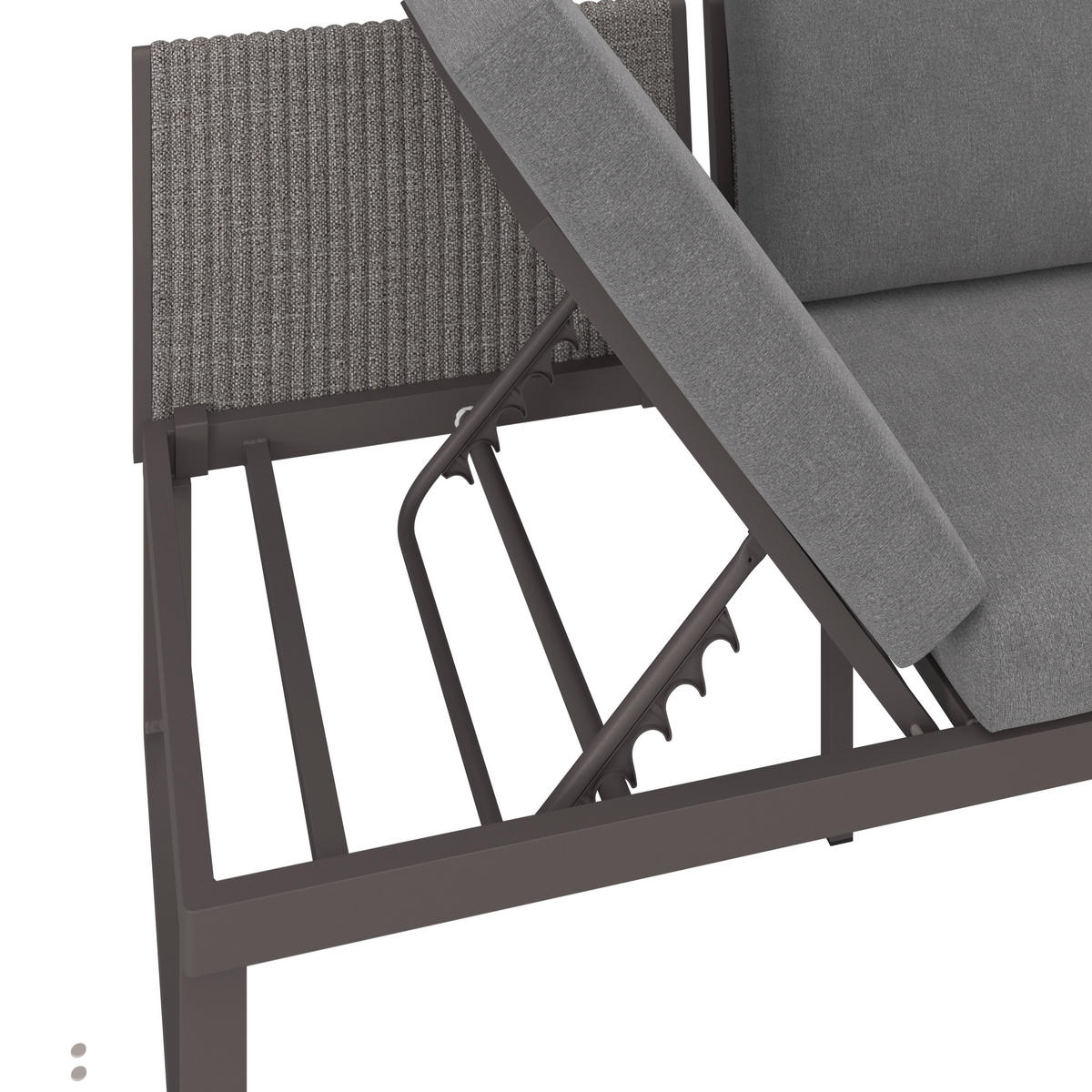 LOUNGE SOFA   antracit, svijetlo siva, tamno siva  - tamno siva/svijetlo siva, Design, metal/tekstil (201/74/76cm) - Amatio