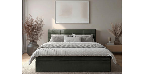 BOXBETT 160/200 cm  in Dunkelgrün  - Dunkelgrün/Schwarz, KONVENTIONELL, Holz/Kunststoff (160/200cm) - Carryhome