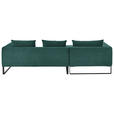 ECKSOFA Grün Feincord  - Schwarz/Grün, KONVENTIONELL, Textil/Metall (178/284cm) - Hom`in