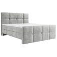 BOXBETT 180/200 cm  in Hellgrau  - Chromfarben/Hellgrau, Design, Holz/Holzwerkstoff (180/200cm) - Esposa