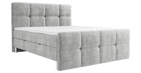 BOXBETT 180/200 cm in Hellgrau - Chromfarben/Hellgrau, Design, Holz/Holzwerkstoff (180/200cm) - Esposa