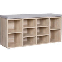 LAVICE S BOTNÍKEM, šedá, barvy dubu, 104/48/30 cm - šedá/barvy dubu, Trend, kompozitní dřevo (104/48/30cm) - Boxxx