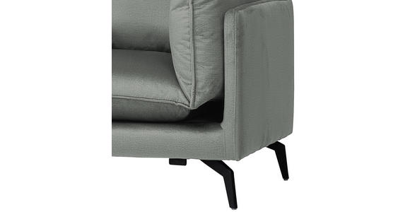 ECKSOFA Grau Samt  - Schwarz/Grau, Design, Textil/Metall (200/241cm) - Carryhome