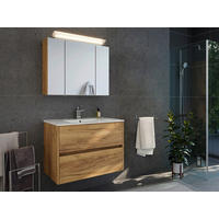 BADEZIMMER 2-teilig  in 80 cm  - Eichefarben/Weiß, Basics, Keramik/Holzwerkstoff (80cm) - MID.YOU