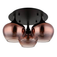 DECKENLEUCHTE  45/25,5 cm    - Klar/Schwarzchrom, Basics, Glas/Metall (45/25,5cm) - Globo