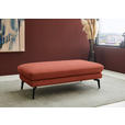 ECKSOFA  in Chenille, Flachgewebe Terracotta  284/180 cm  - Terracotta/Schwarz, Design, Textil/Metall (284/180cm) - Dieter Knoll