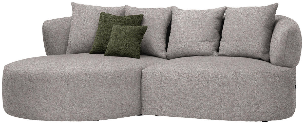 ECKSOFA in Chenille Greige  166/235 cm  - Greige/Schwarz, MODERN, Kunststoff/Textil (166/235cm) - Hom`in