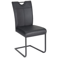 HOUPACÍ ŽIDLE, černá - černá, Design, kov/kůže (46,5/98/62cm) - Novel