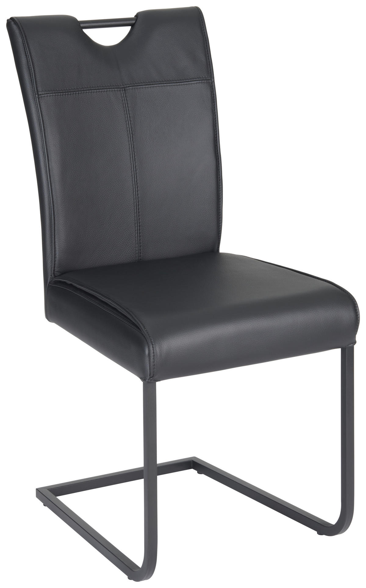 STOLIČKA S PRUŽNÝM PODNOŽÍM, čierna - čierna, Design, kov/koža (46,5/98/62cm) - Novel