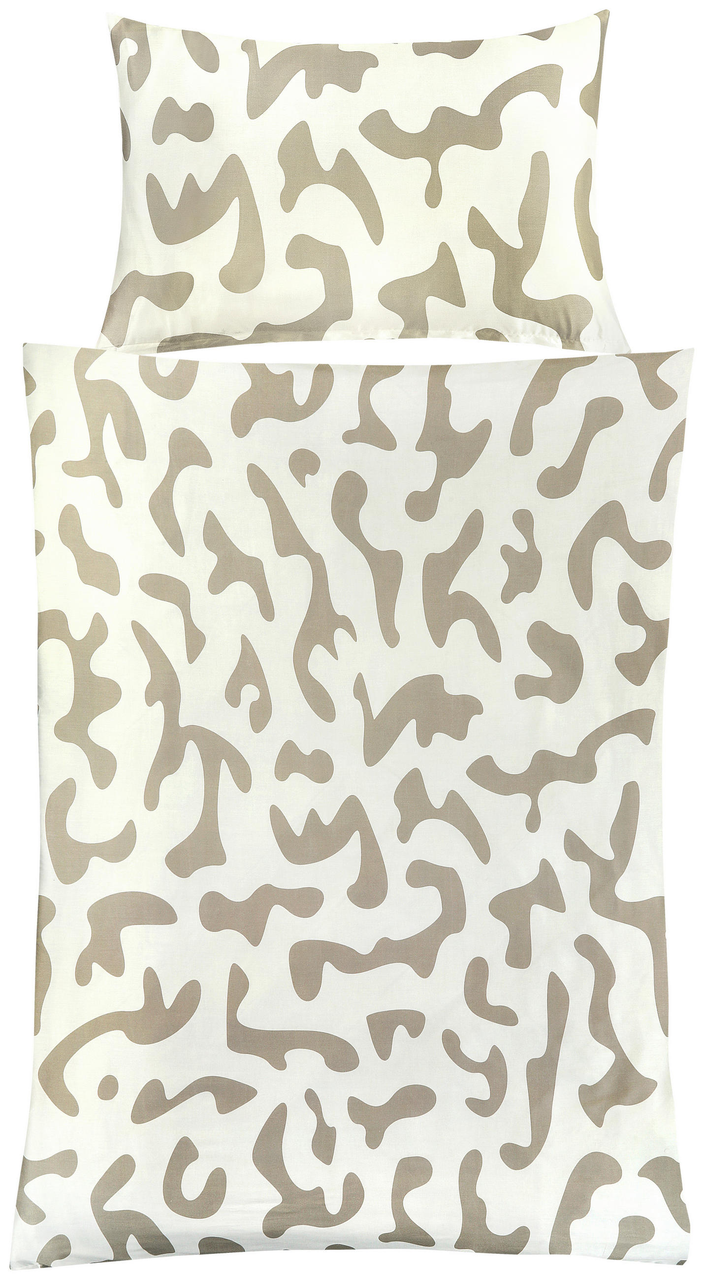 BETTWÄSCHESET Satin 160/210 cm  100 cm/65 cm  - Weiss/Champagner, Basics, Textil (160/210cm) - Ambiente