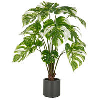 KUNSTPFLANZE Split Philodendron 100 cm  - Weiß/Grau, Basics, Kunststoff (100cm)