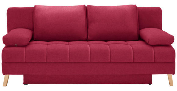 SCHLAFSOFA Webstoff Rot  - Rot/Naturfarben, KONVENTIONELL, Holz/Textil (195/90/90cm) - Cantus