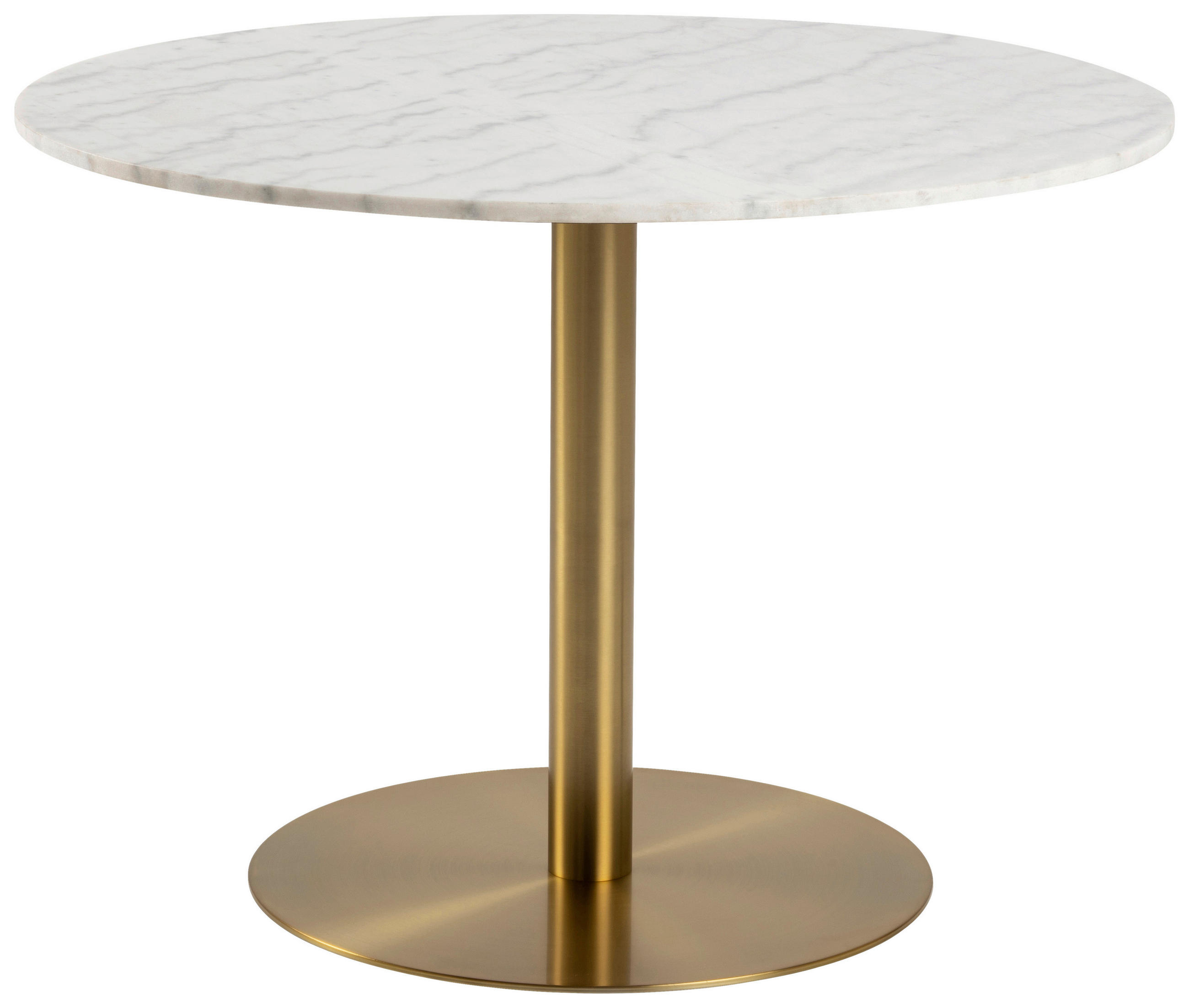 TRPEZARIJSKI STO  bela, boja mesinga   - boja mesinga/bela, Konvencionalno, kamen/metal (105/105/75cm) - MID.YOU