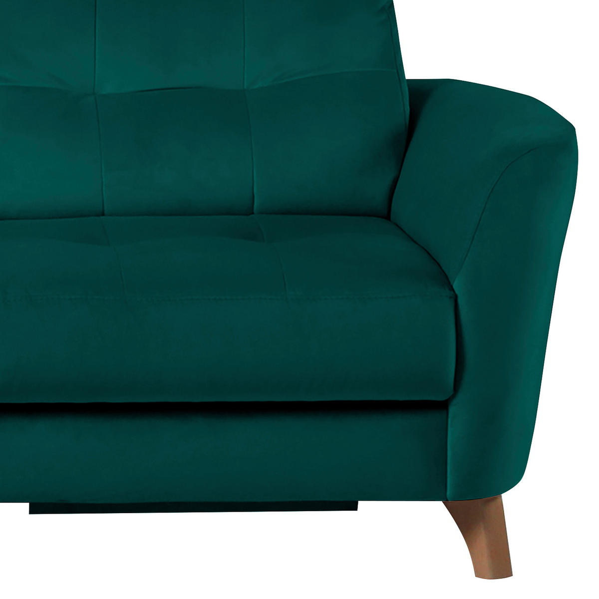 ECKSOFA Petrol Samt  - Buchefarben/Petrol, Design, Holz/Textil (168/238cm) - Livetastic