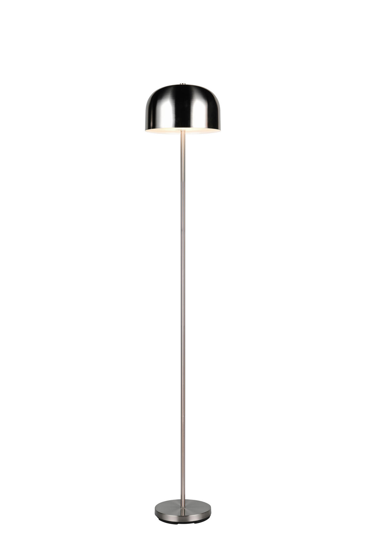 AKKU-STEHLEUCHTE - Nickelfarben, Design, Metall (147,0/25,0cm)