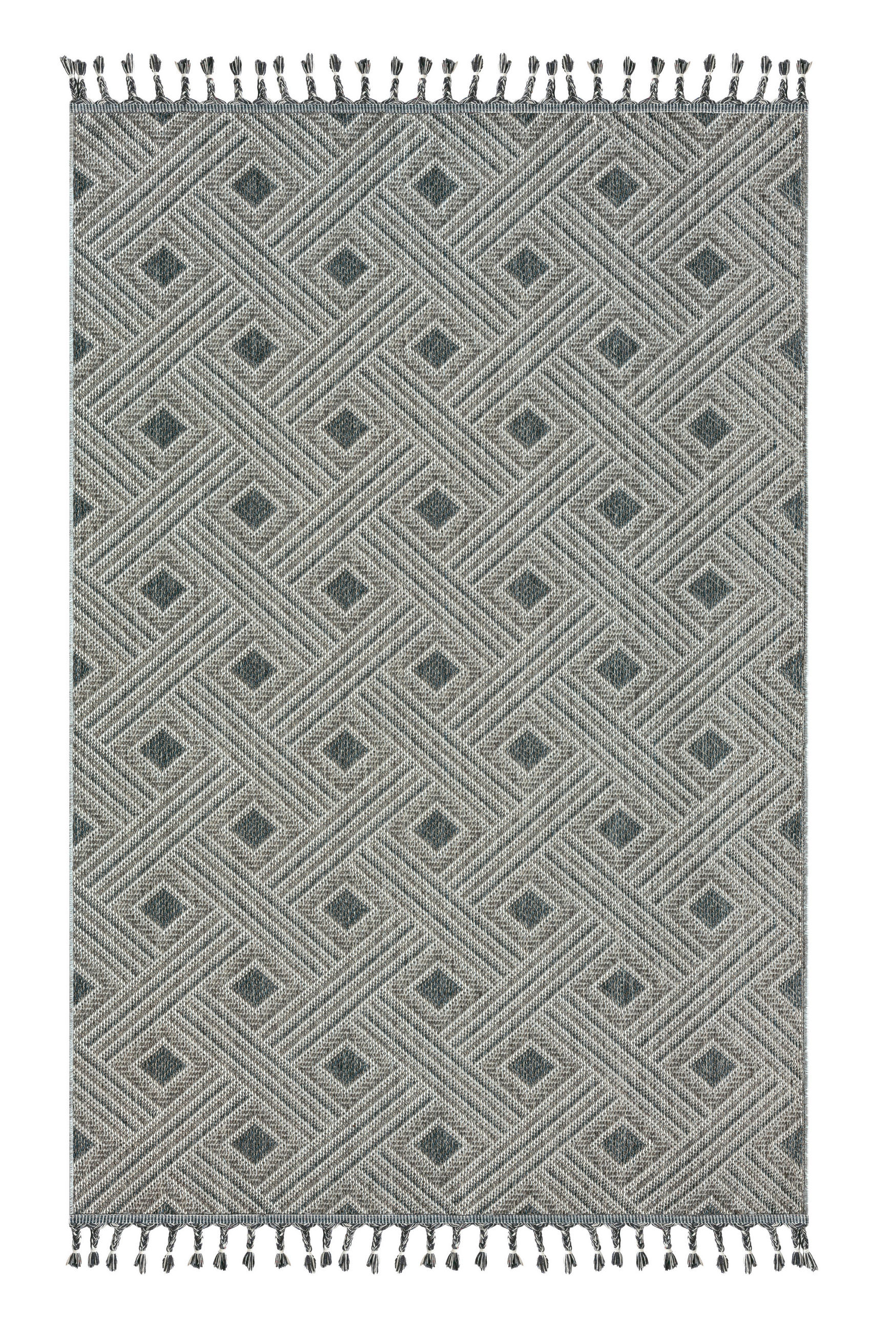 Flachwebteppich Grau/weiß Joana 80x150 Cm