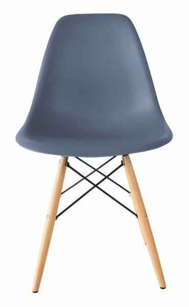STOLICA  plava, siva  drvo, metal, plastika      - siva/plava, Design, drvo/metal (54/81/47cm) - Novel