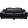 2 ÜLÉSES KANAPÉ bőr fekete  - krómszínű/fekete, Design, műanyag/bőr (194/83-99/110cm) - Celina Home