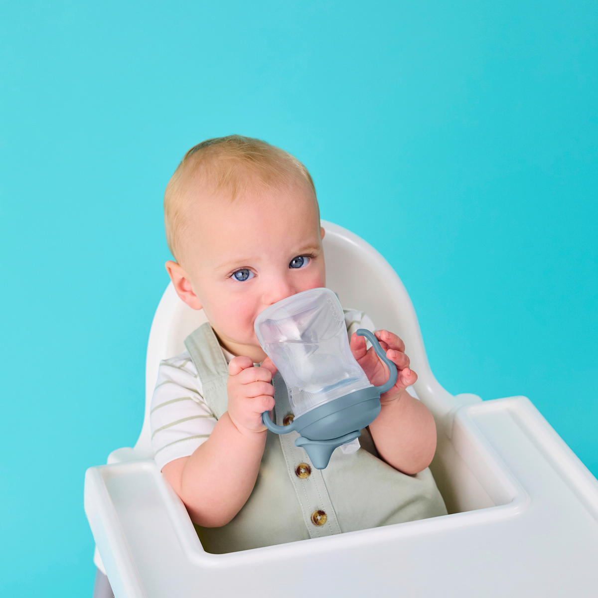 TRINKLERNBECHER-SET - Pastellblau, Basics, Kunststoff (12/14/7cm)