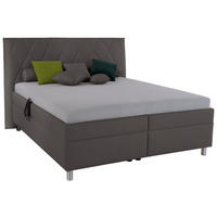 POLSTERBETT Matratze, gepolstertes Kopfteil, Lattenrost, Bettkasten 160/200 cm  in Grau  - Birkefarben/Silberfarben, KONVENTIONELL, Holz/Textil (160/200cm) - Esposa