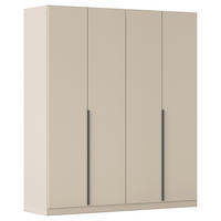 DREHTÜRENSCHRANK 181/229/54 cm,  in Champagner, 4 Tür(en)  - Champagner/Grau, MODERN, Holzwerkstoff/Metall (181/229/54cm) - Rauch Möbel