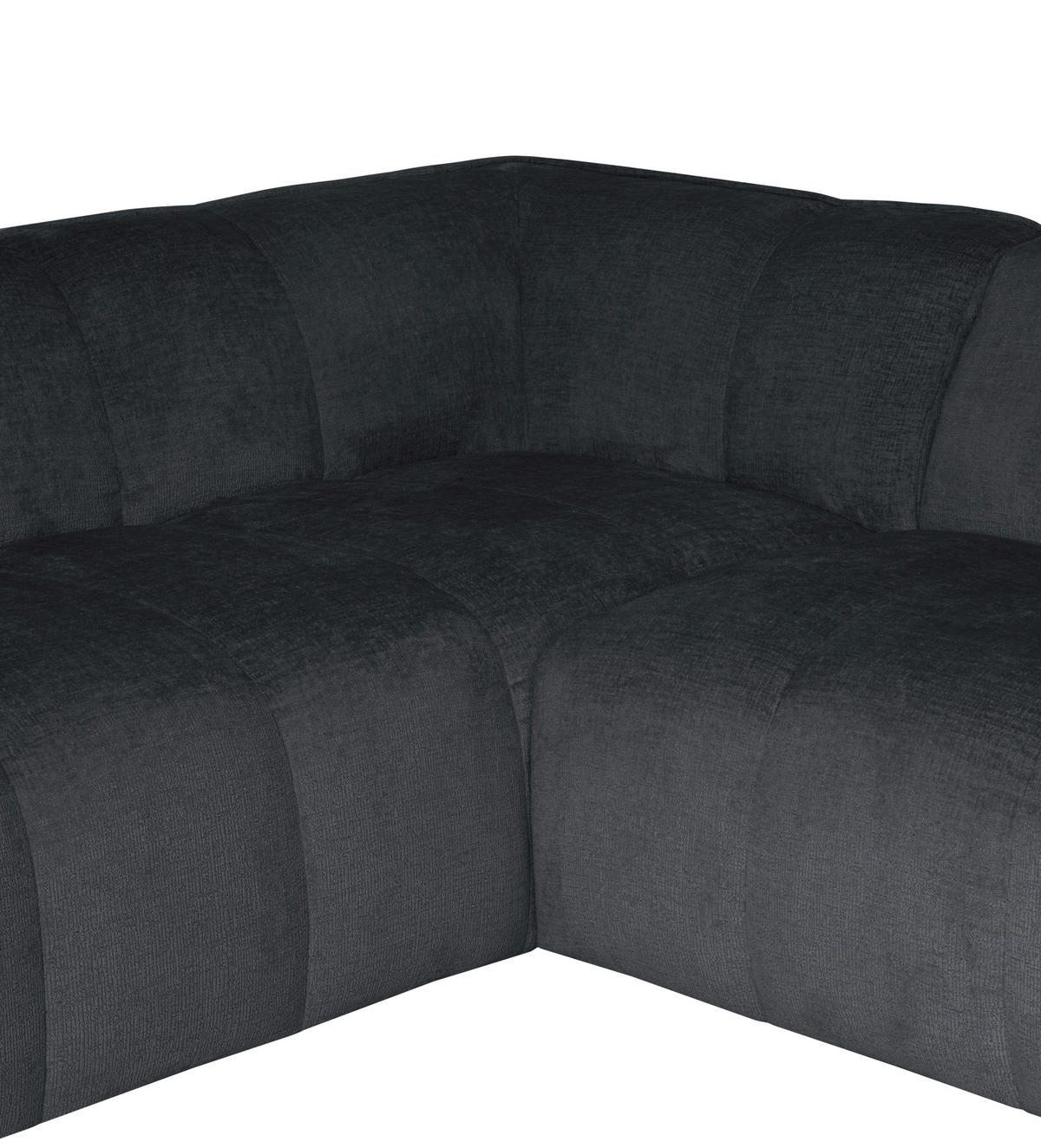 ECKSOFA  LIVOLI Grau Chenille  - Schwarz/Grau, Design, Textil (218/290cm) - MID.YOU