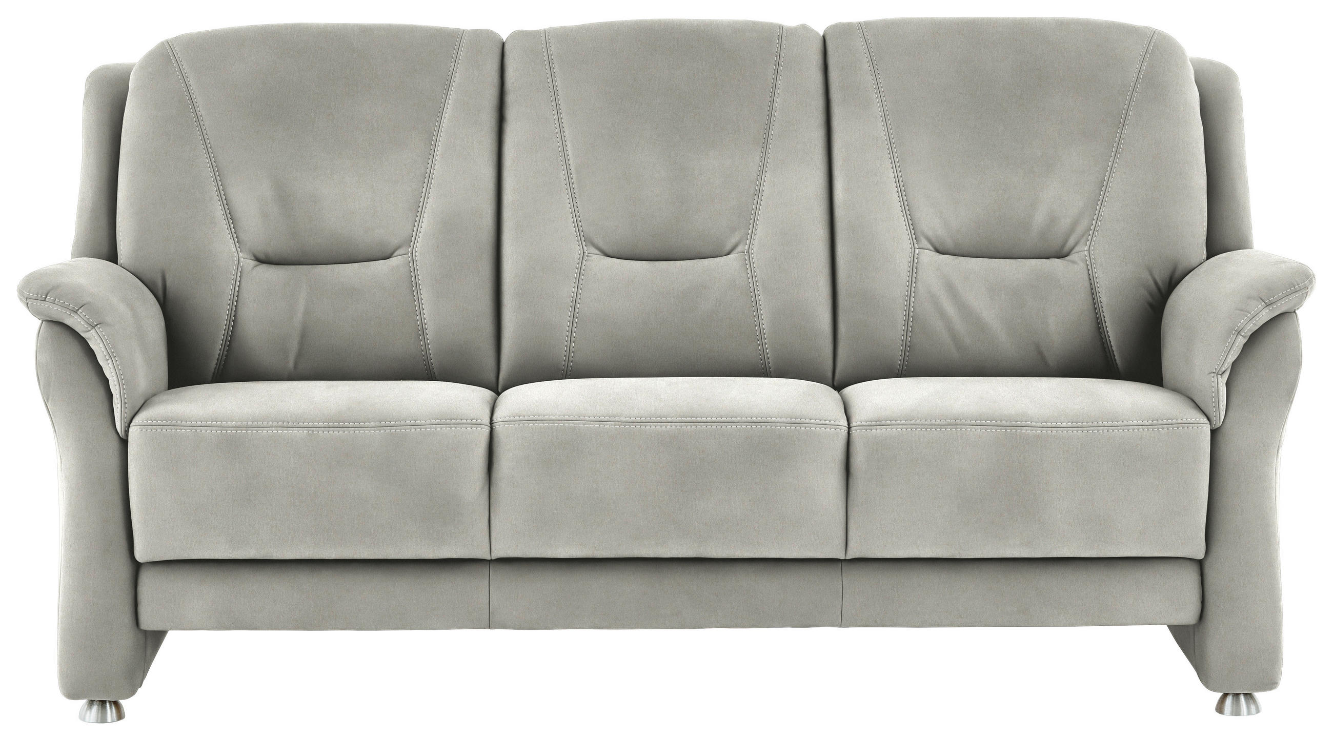 3-SITZER-SOFA in Mikrofaser Silberfarben  - Beige/Silberfarben, KONVENTIONELL, Textil/Metall (198/100/89cm) - Beldomo Comfort