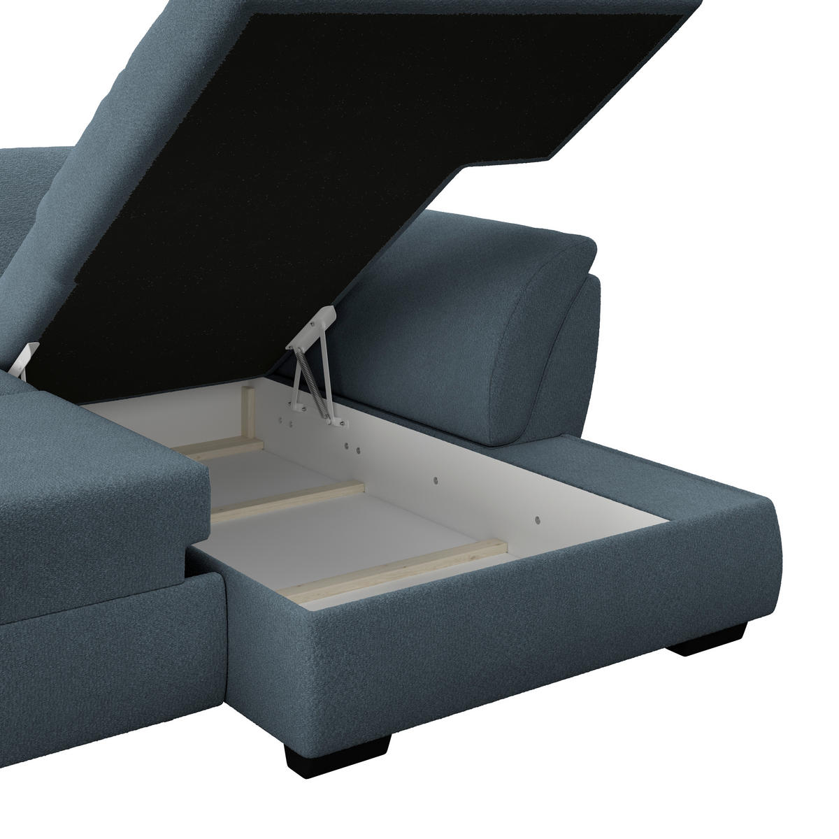 ECKSOFA Blau  - Blau/Schwarz, Konventionell, Textil (278/187cm) - MID.YOU