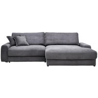 ECKSOFA Dunkelgrau Cord Zierkissen, Rückenkissen, Rücken echt  - Dunkelgrau/Schwarz, MODERN, Kunststoff/Textil (300/180cm) - Carryhome