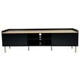 LOWBOARD SNOW in 180/54/40 cm - Eichefarben/Schwarz, Design, Holzwerkstoff/Metall (180/54/40cm) - Xora
