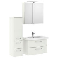 BADEZIMMER 4-teilig  in 112 cm  - Chromfarben/Weiß Hochglanz, KONVENTIONELL, Glas/Keramik (112cm) - Pelipal