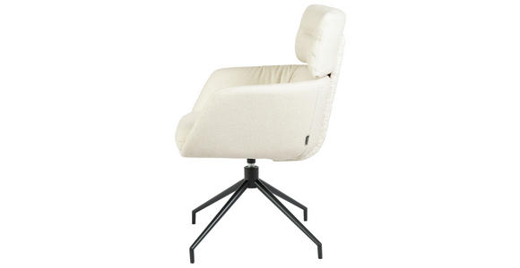 ARMLEHNSTUHL  Stoffauswahl, Sitzfläche 360° drehbar, automatische Rückholfunktion Webstoff  Beige  - Beige/Schwarz, Design, Textil/Metall (62/92/66cm) - Dieter Knoll