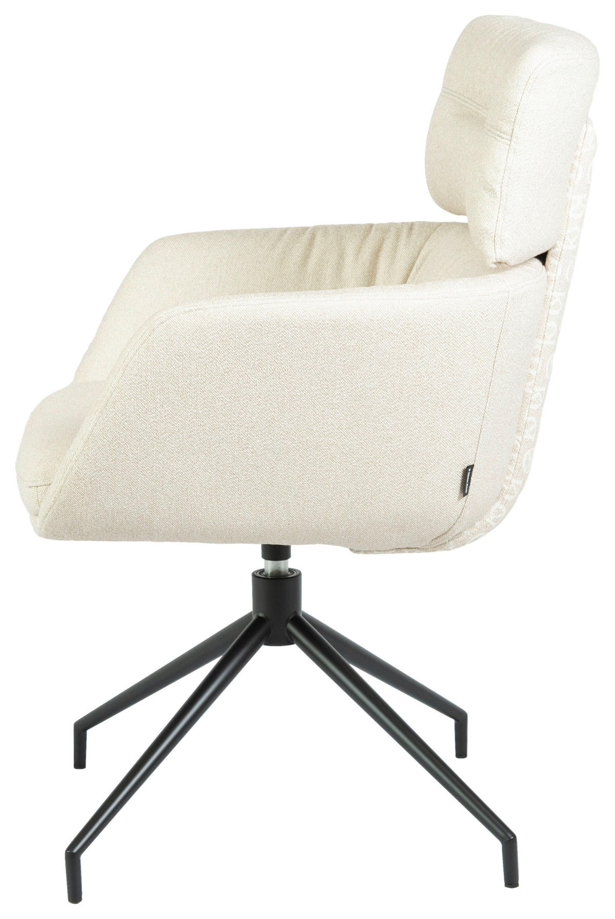ARMLEHNSTUHL  Stoffauswahl, Sitzfläche 360° drehbar, automatische Rückholfunktion Webstoff  Beige  - Beige/Schwarz, Design, Textil/Metall (62/92/66cm) - Dieter Knoll