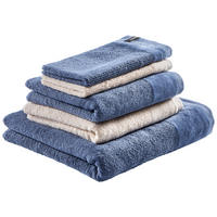 FROTTIERSET SW-Sense Blau, Beige 5-teilig  - Blau/Beige, Basics, Textil (70x140/50x100cm) - Schöner Wohnen