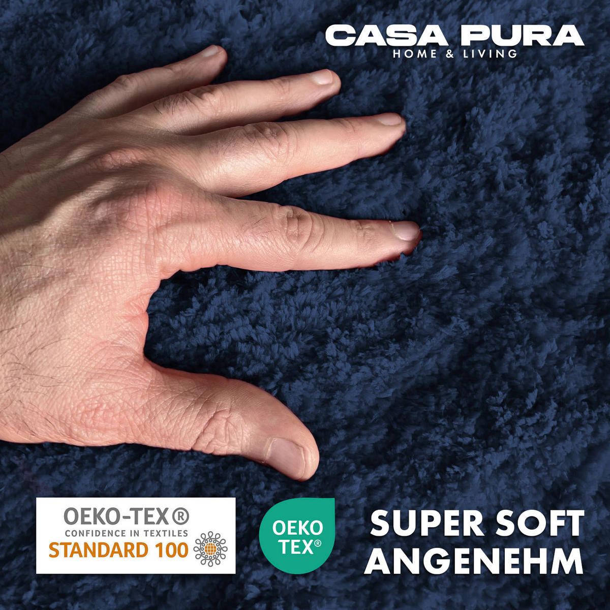 BADEMATTE SKY Dunkelblau 80/150 cm  - Dunkelblau, Basics, Kunststoff/Textil (80/150cm) - Floordirekt