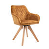 ARMLEHNSTUHL  in Samt  - Eichefarben/Goldfarben, MODERN, Holz/Textil (59/85/61cm) - Livetastic