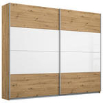 SCHWEBETÜRENSCHRANK  in Eiche Artisan, Weiß  - Alufarben/Eiche Artisan, KONVENTIONELL, Glas/Holzwerkstoff (226/210/62cm) - Xora