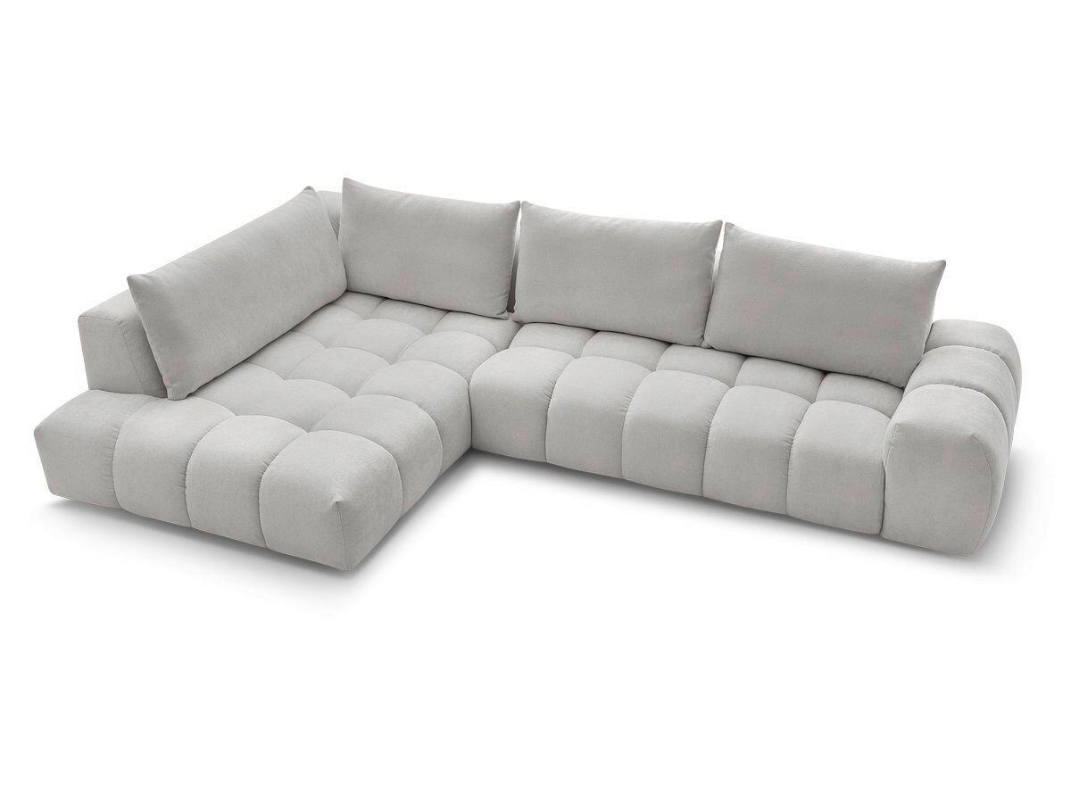ECKSOFA Ottomane links  EVEREST Hellgrau Struktur  - Hellgrau/Schwarz, MODERN, Kunststoff/Textil (210/352cm)
