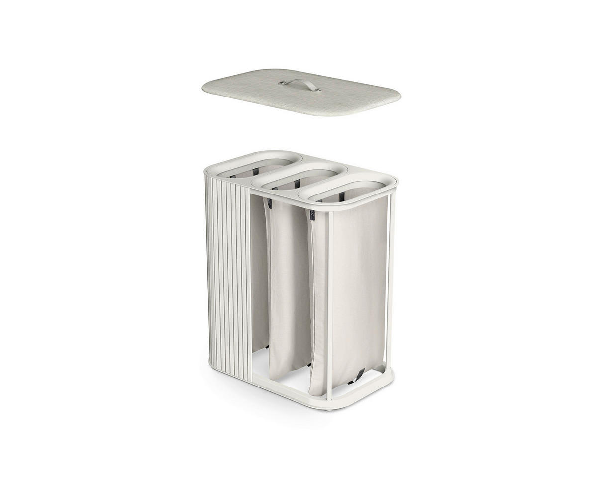 KOŠ ZA PERILO - sivobež, Basics, umetna masa/tekstil (60.80/73,50cm) - Joseph Joseph