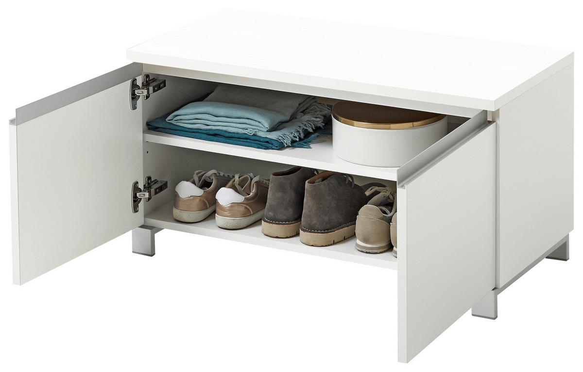 GARDEROBE 6-teilig  in 270/195/40 cm  - Weiss/Silberfarben, Design, Holzwerkstoff (270/195/40cm)