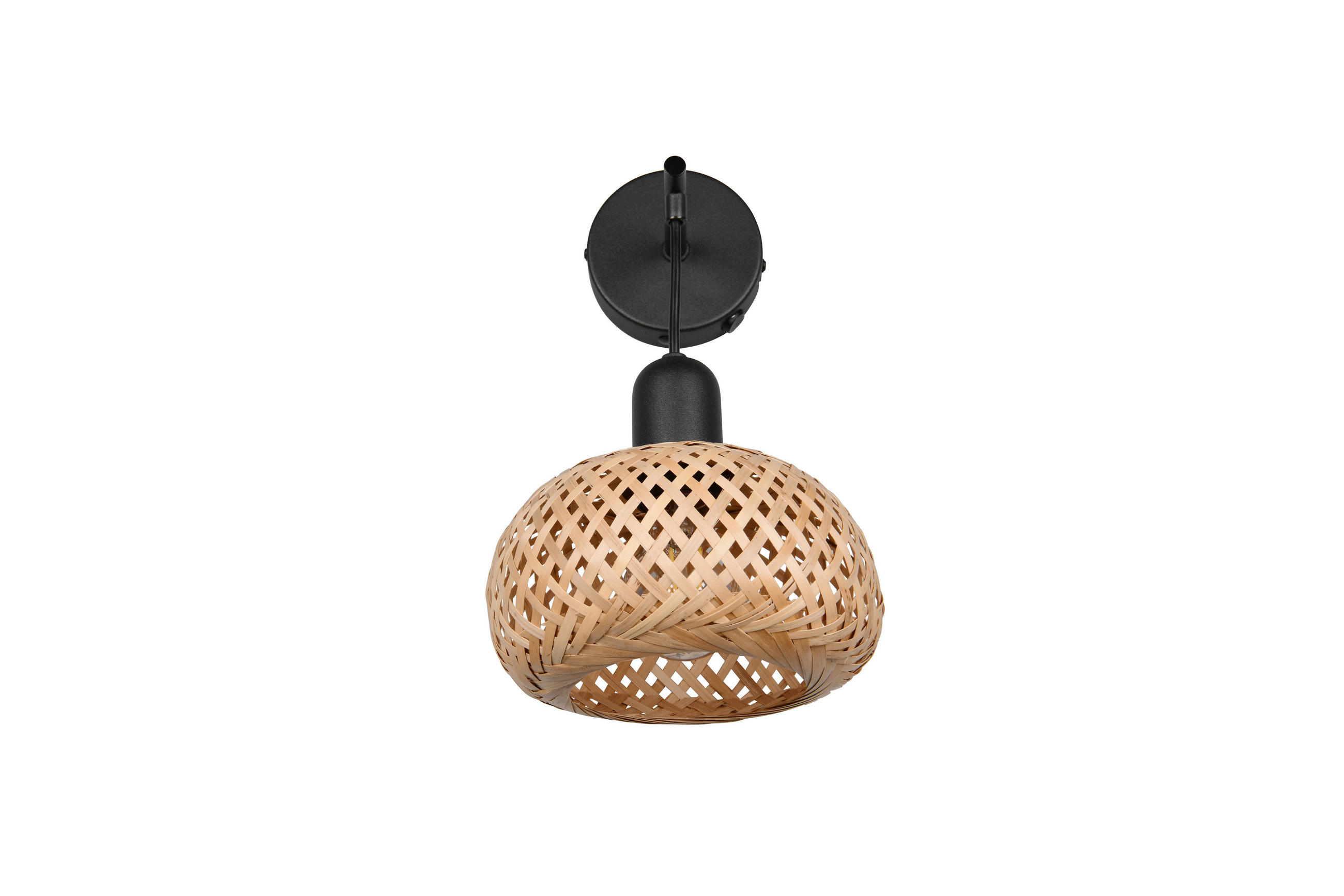 XXXLutz Wandleuchte Natur, Schwarz 18x30.5x20 cm