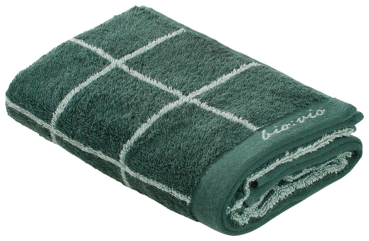 KÉZTÖRLŐ 50/100 cm sötétzöld, mentazöld  - sötétzöld/mentazöld, Natur, textil (50/100cm) - Bio:Vio