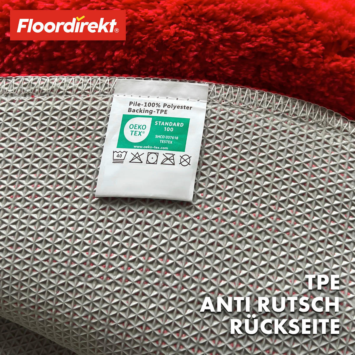 BADEMATTE SKY Rot 95 cm  - Rot, Basics, Kunststoff/Textil (95cm) - Floordirekt