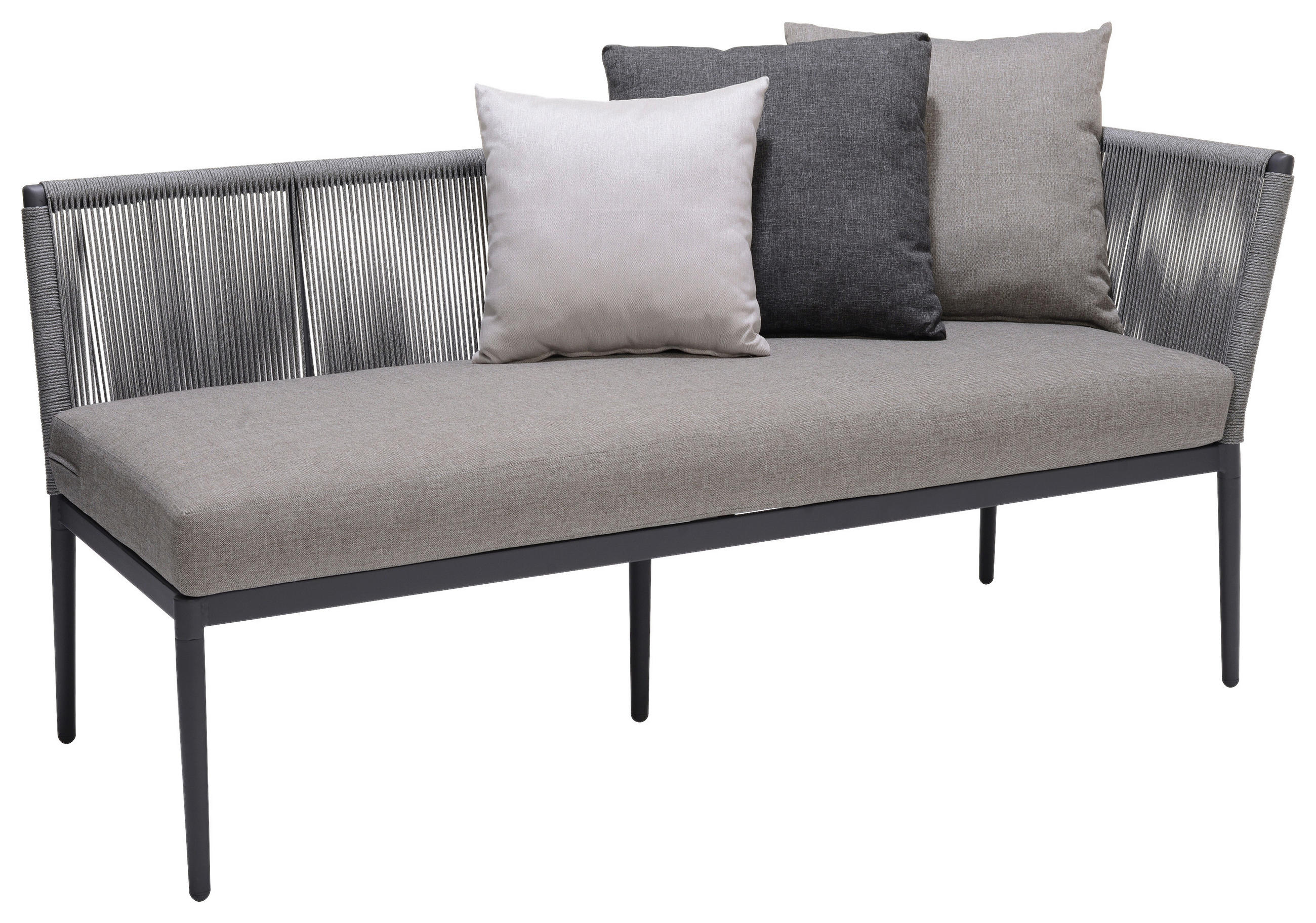 LOUNGESOFA  - Dunkelgrau/Grau, Natur, Kunststoff/Textil (165/79,8/69,8cm) - Ambia Garden
